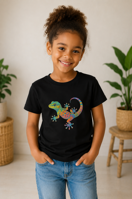 T-shirt enfant Gecko Pop – Lézard tropical coloré