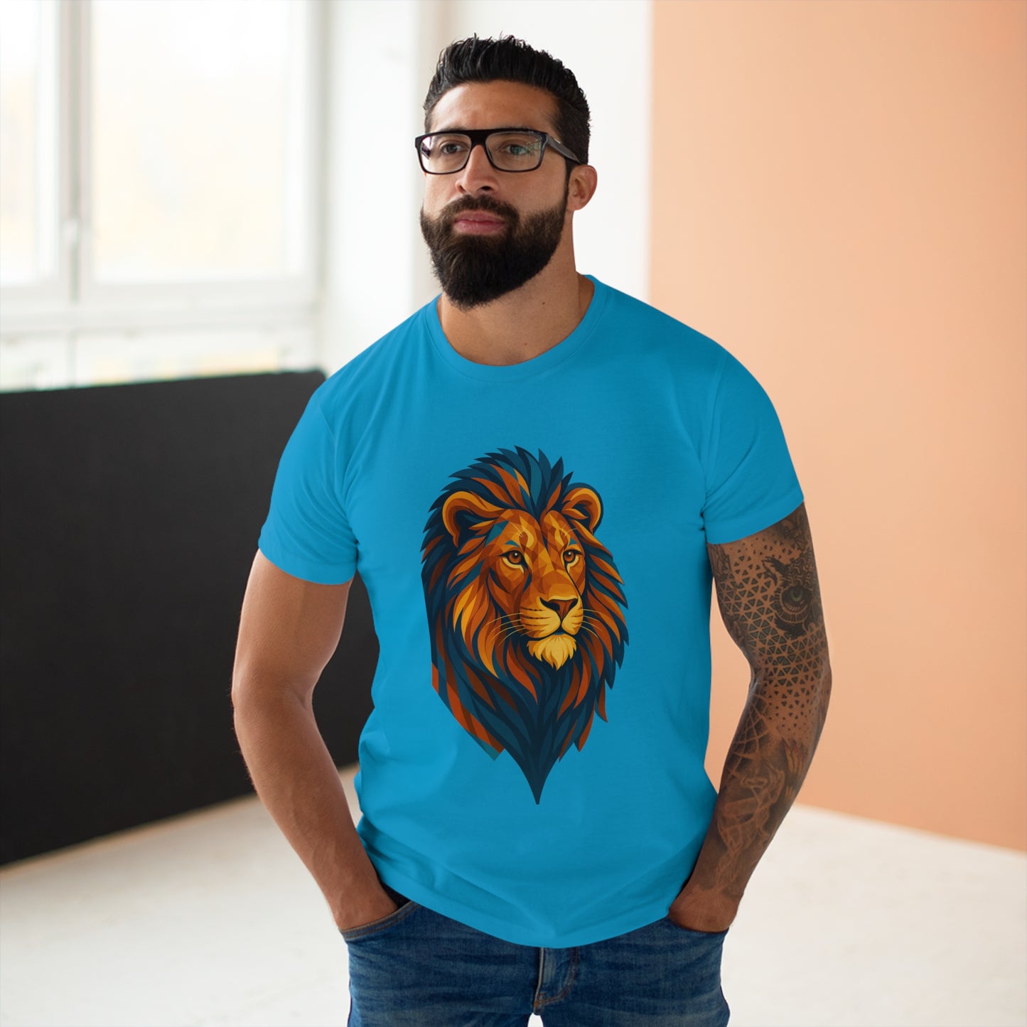 T-shirt lion graphique – Style puissant et moderne