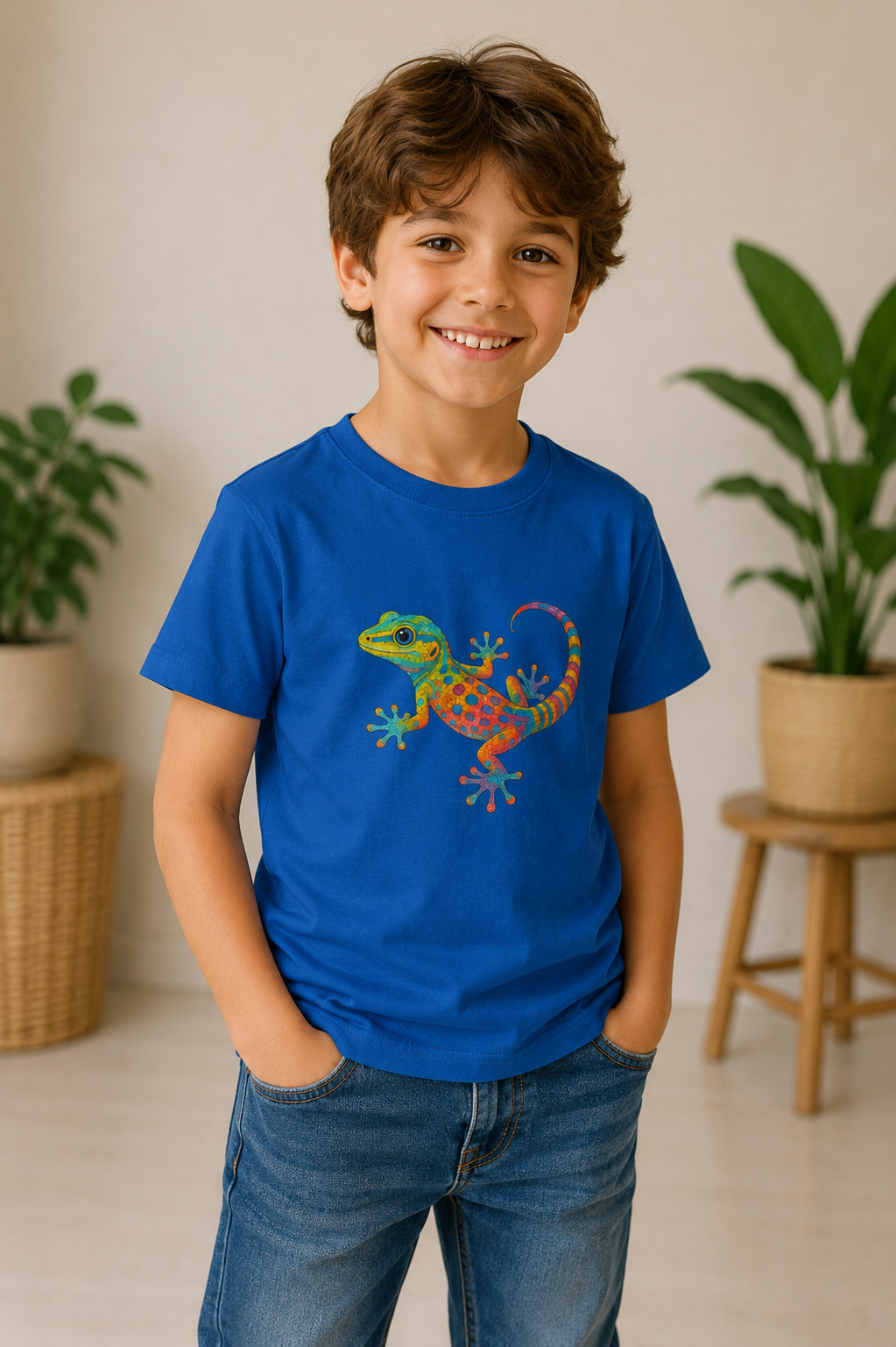 T-shirt enfant Gecko Pop – Lézard tropical coloré