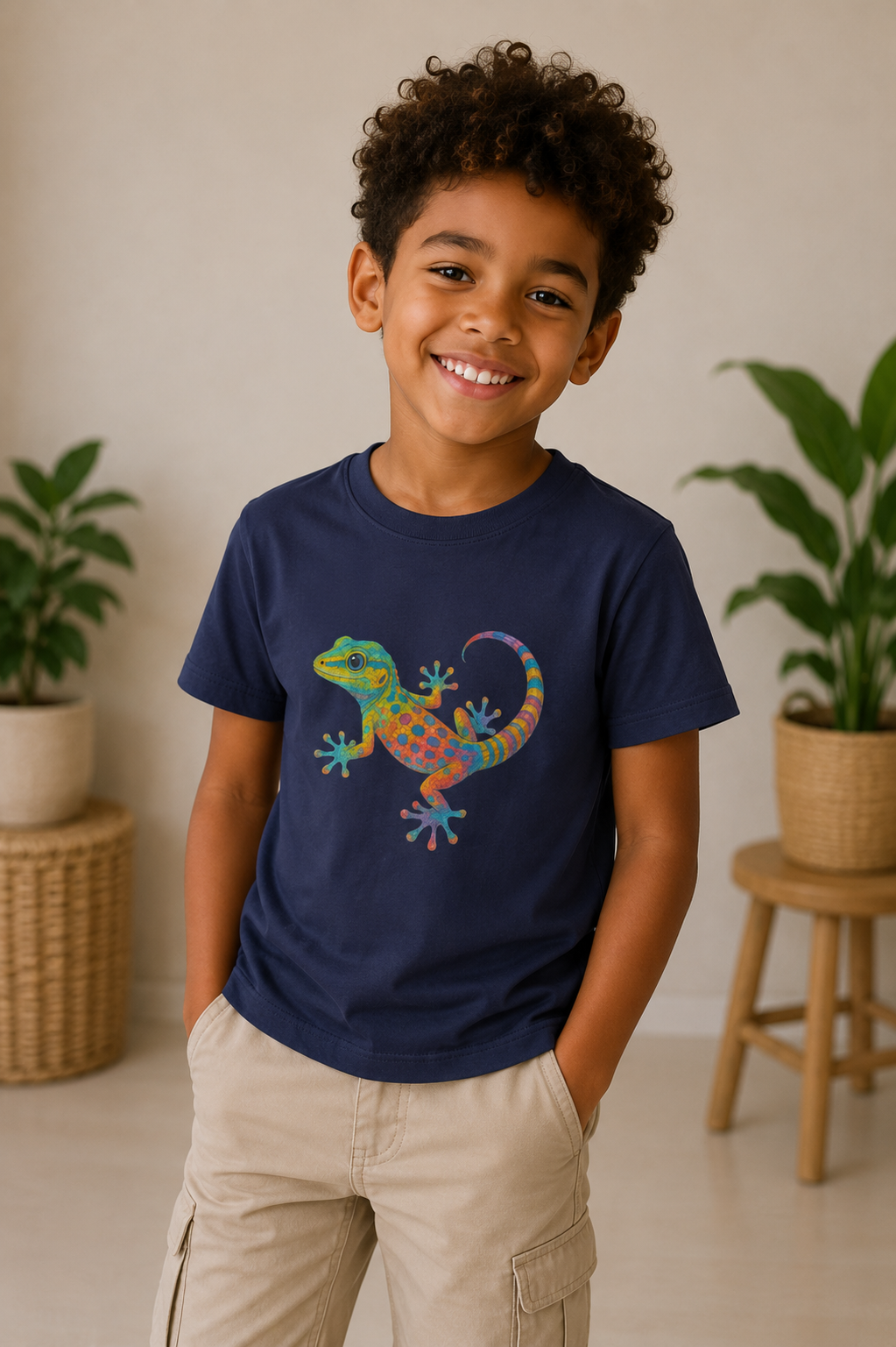 T-shirt enfant Gecko Pop – Lézard tropical coloré