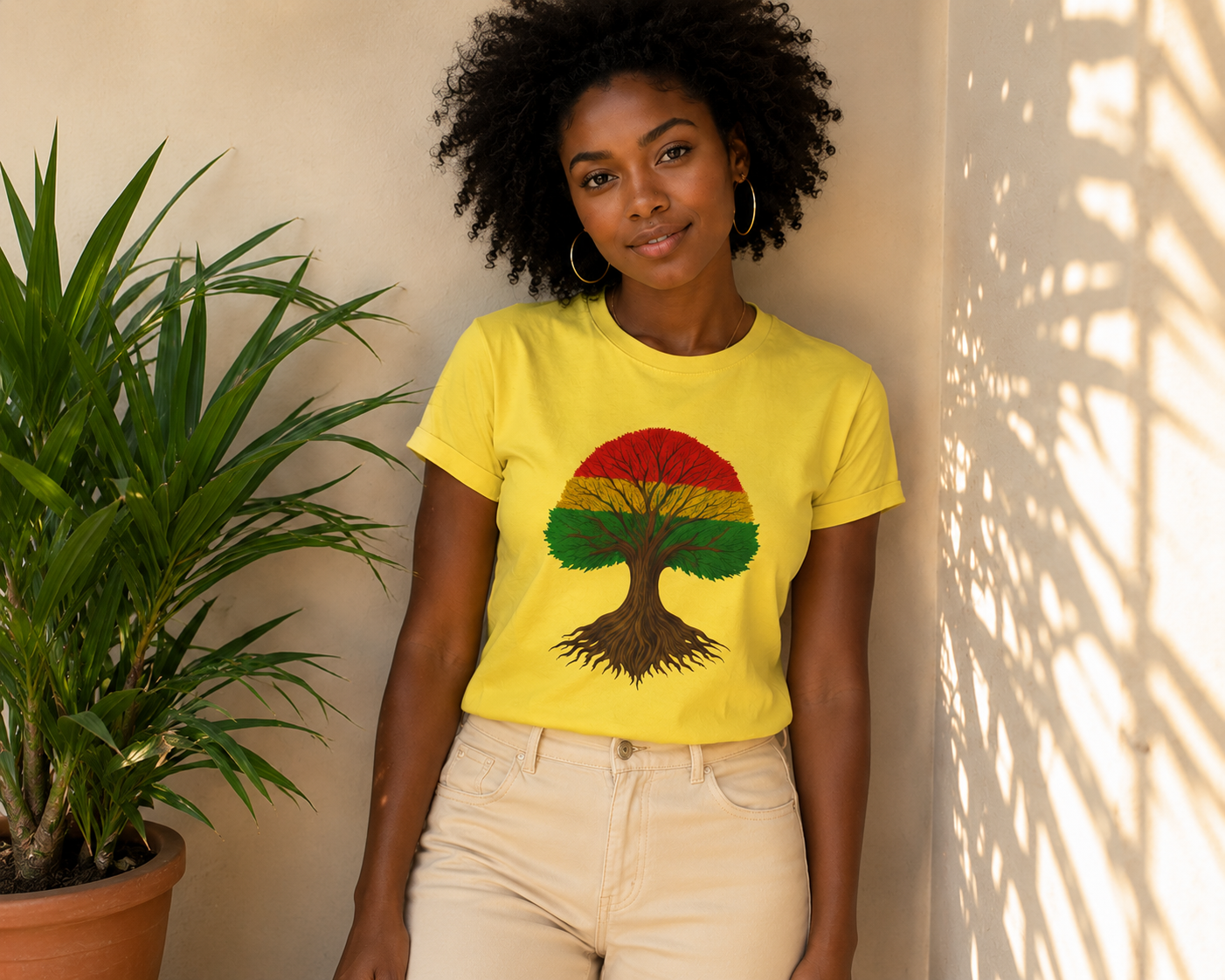 T-shirt Graphique Arbre Roots – Inspiration Reggae