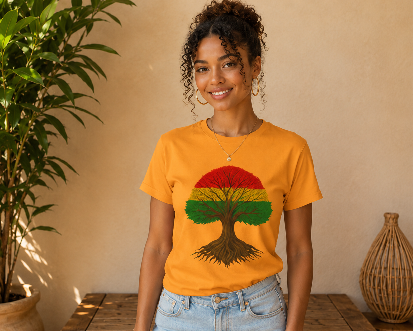 T-shirt Graphique Arbre Roots – Inspiration Reggae