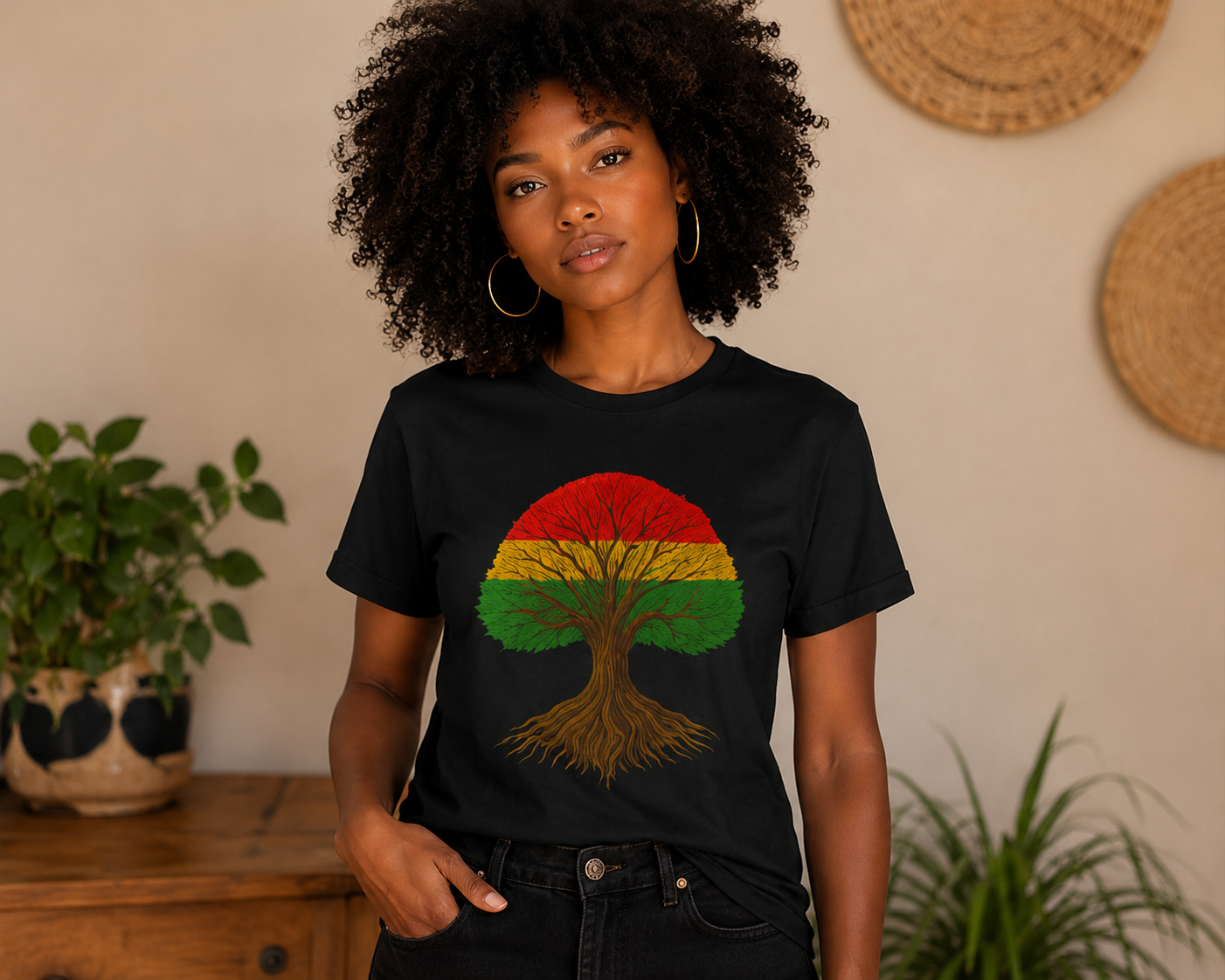 T-shirt Graphique Arbre Roots – Inspiration Reggae
