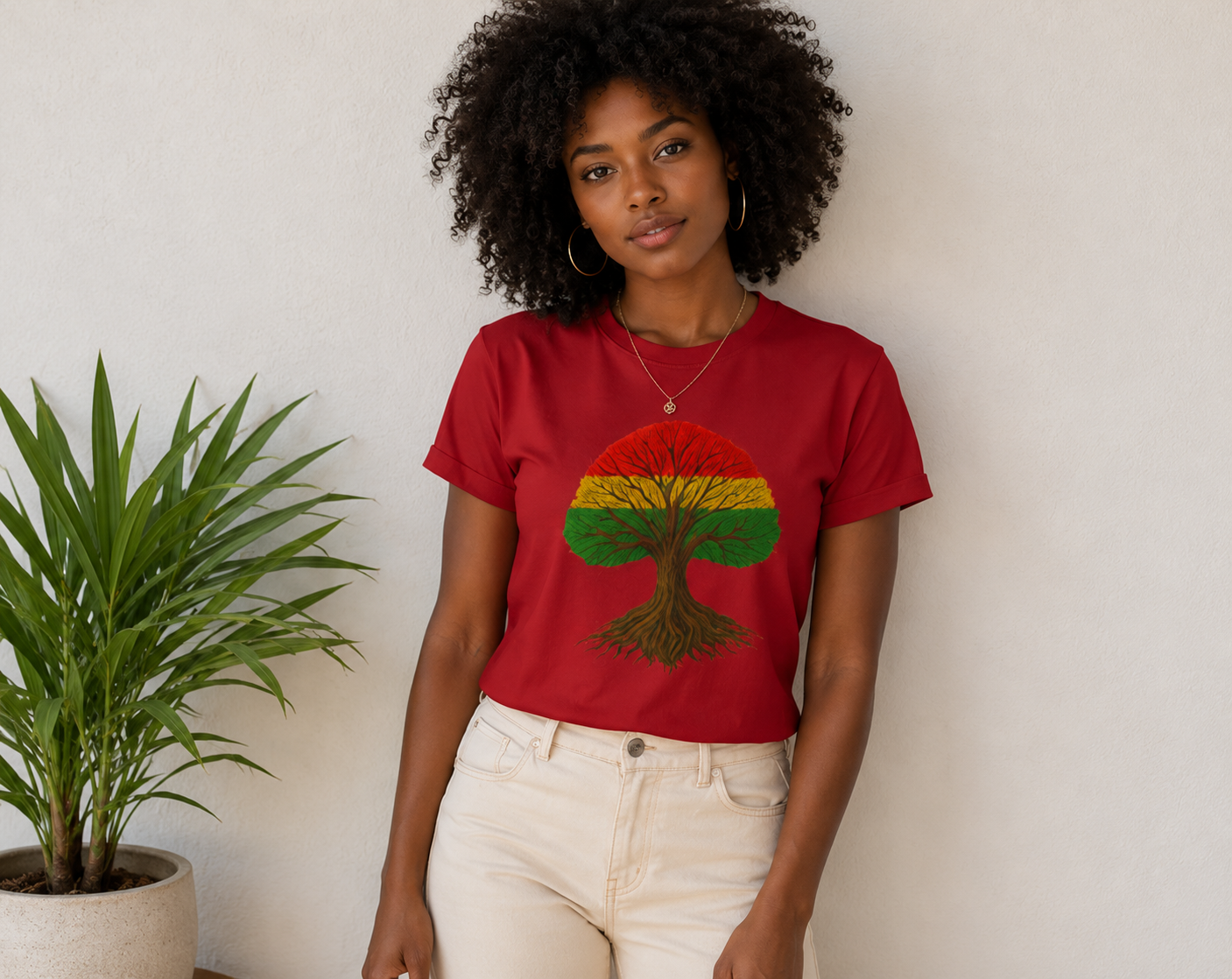 T-shirt Graphique Arbre Roots – Inspiration Reggae