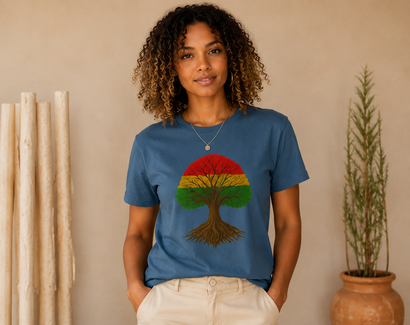 T-shirt Graphique Arbre Roots – Inspiration Reggae