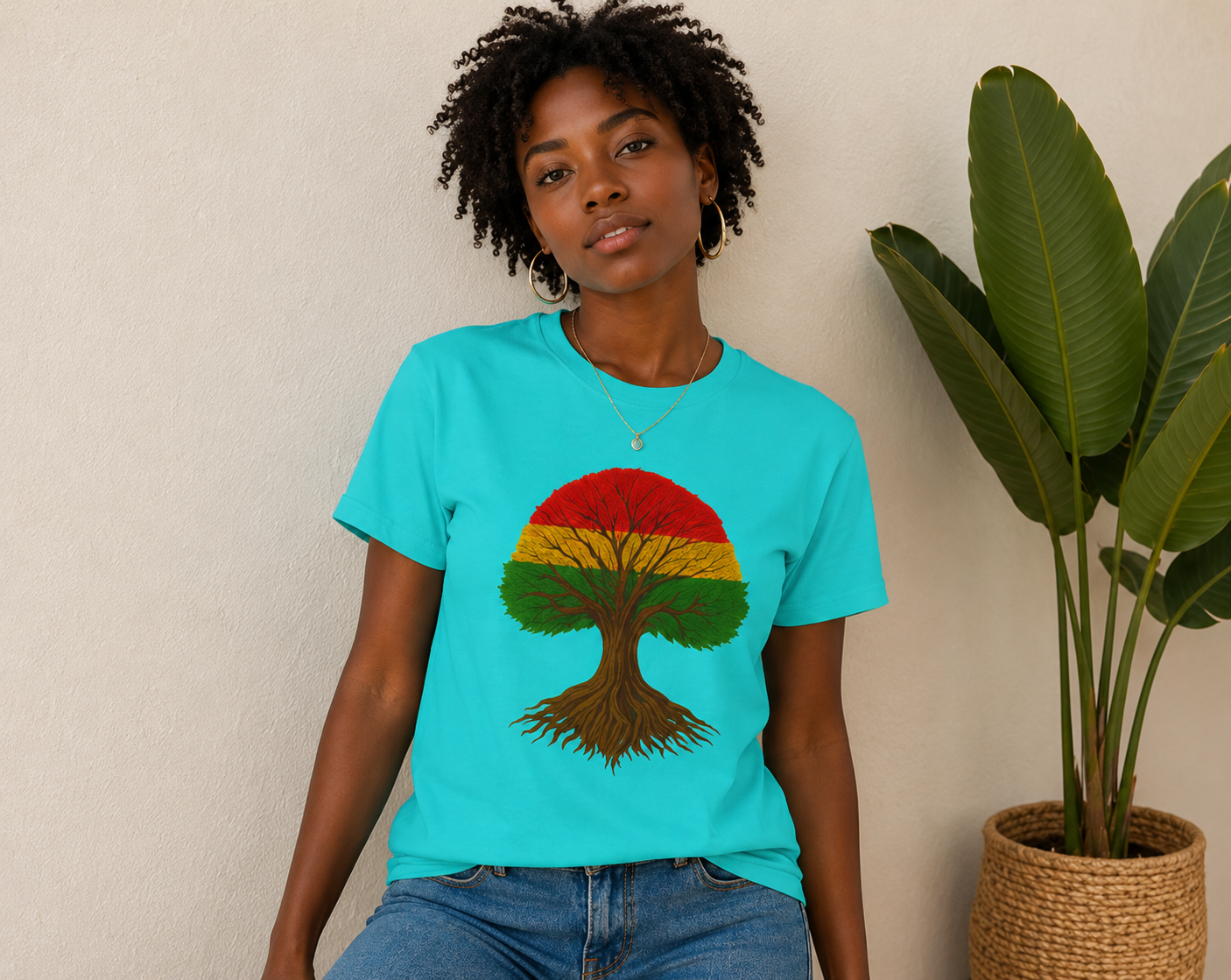 T-shirt Graphique Arbre Roots – Inspiration Reggae
