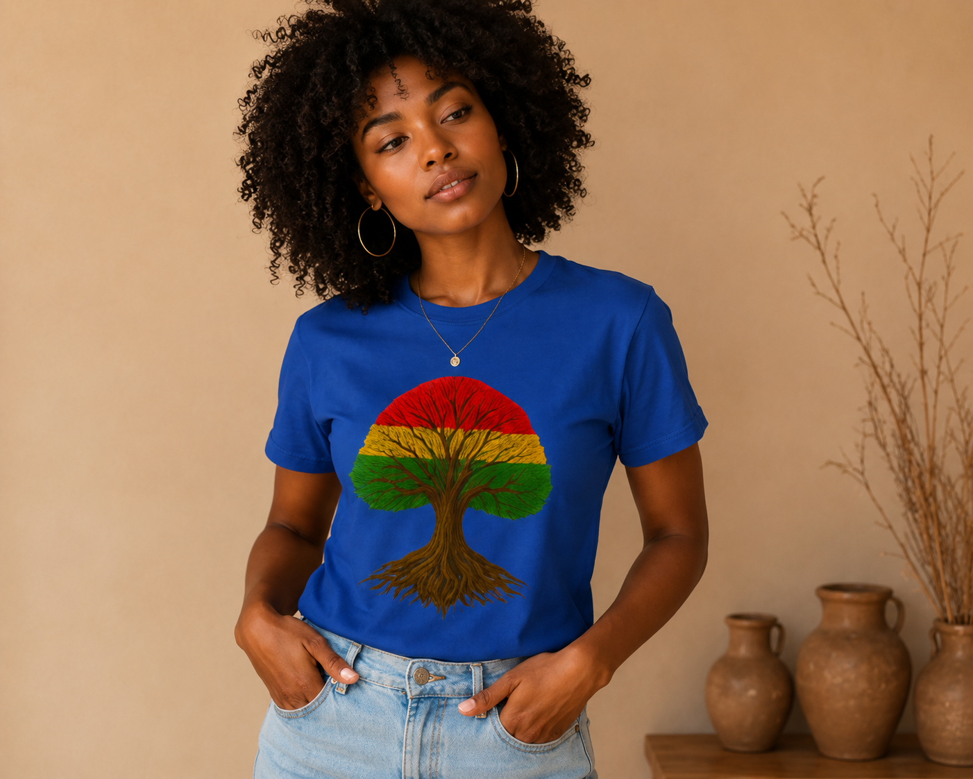 T-shirt Graphique Arbre Roots – Inspiration Reggae