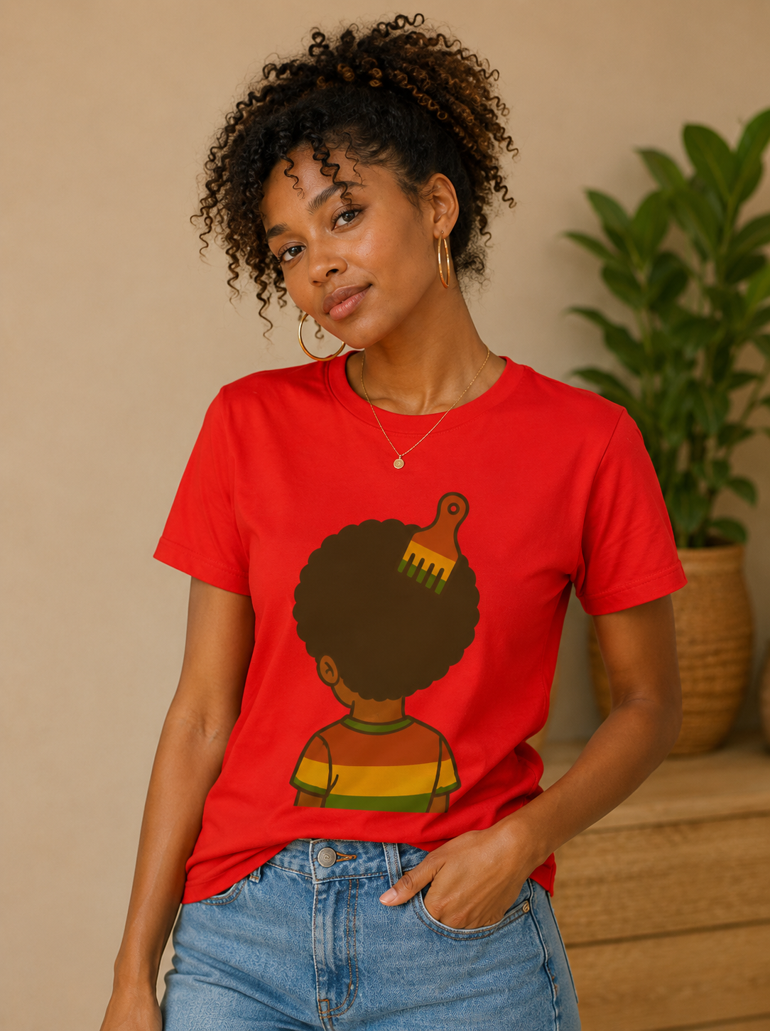 T-shirt Femme Cheveux Naturels & Culture Afro