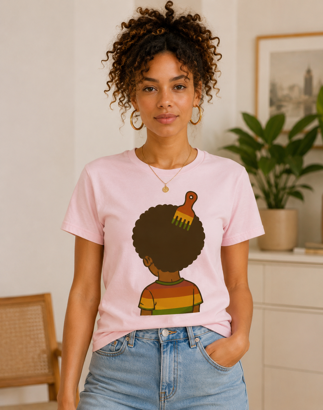 T-shirt Femme Cheveux Naturels & Culture Afro