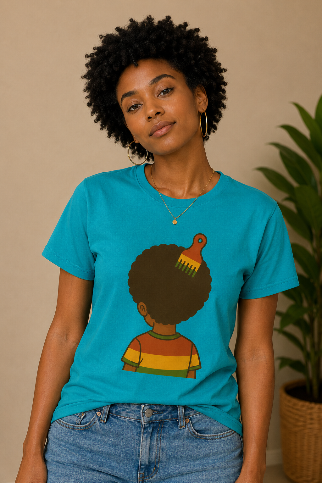 T-shirt Femme Cheveux Naturels & Culture Afro