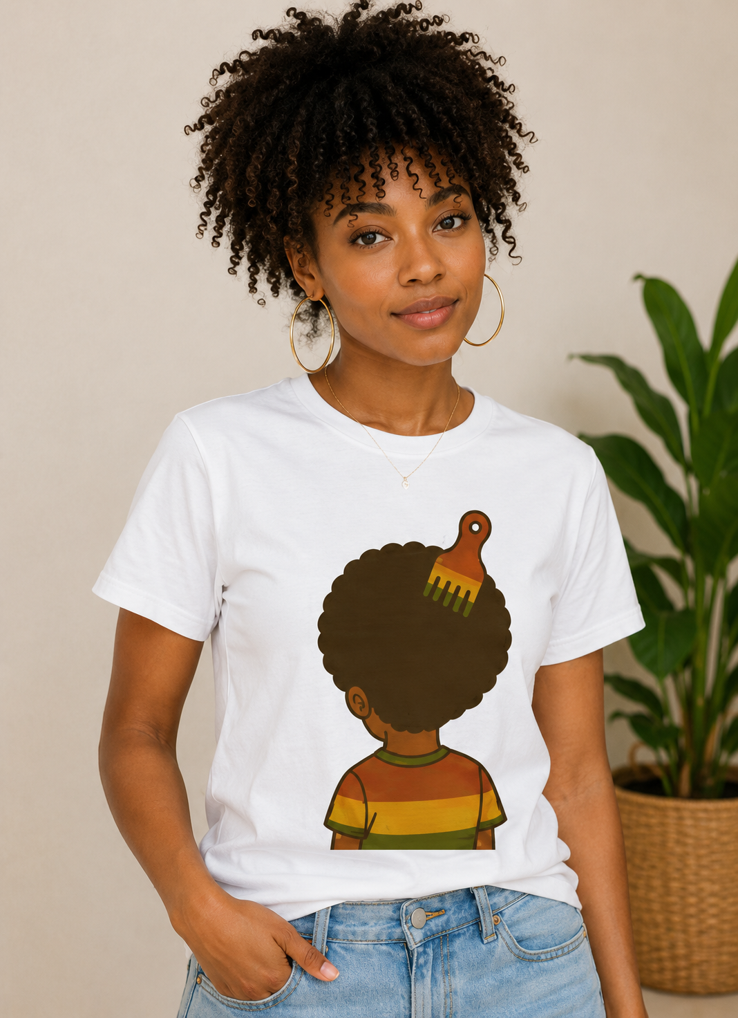 T-shirt Femme Cheveux Naturels & Culture Afro