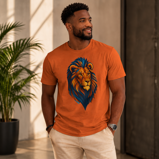 T-shirt lion graphique – Style puissant et moderne